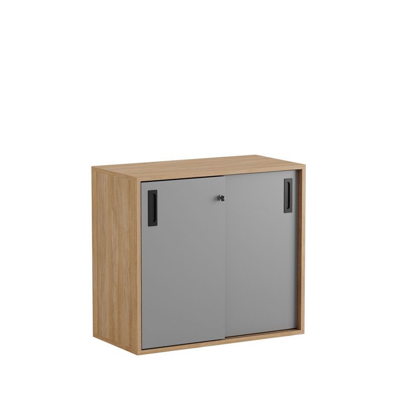 Skjutdörrskåp 80x40x72cm - Urban oak stomme/grå dörrar