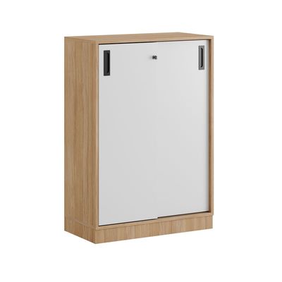 Skjutdörrskåp 80x40x107,5cm - Urban oak stomme/vita dörrar