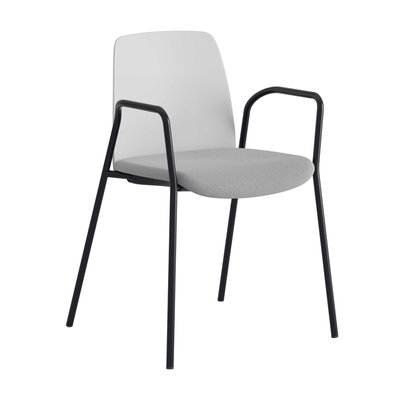 Stol med armstöd, tygsits och plastrygg - Choice