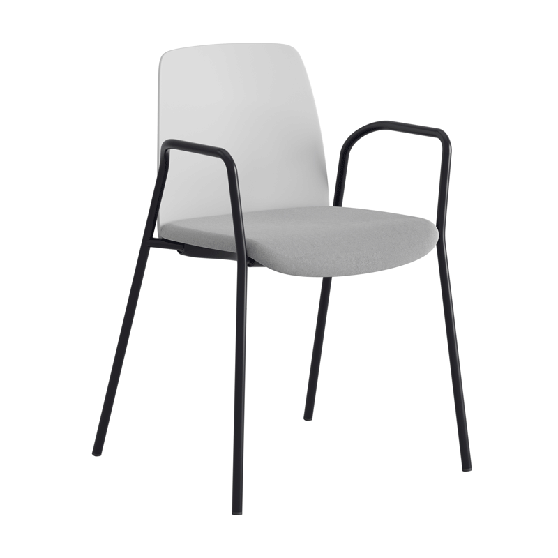 Stol med armstöd, tygsits och plastrygg - Choice