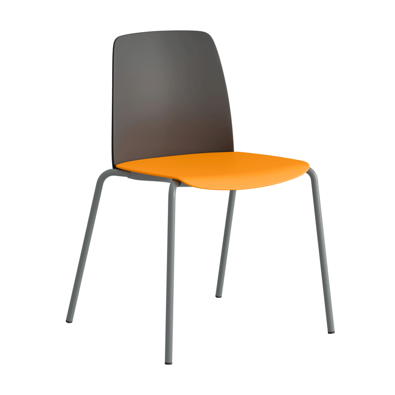 Stapelbar stol med sits och rygg i plast - Choice