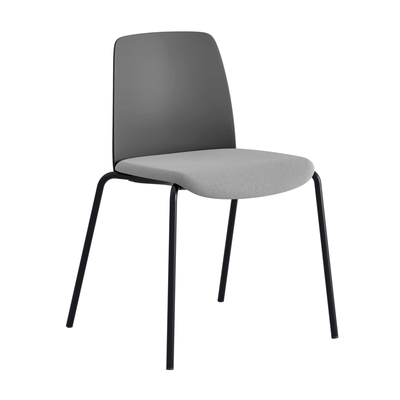 Stol med tygsits, plastrygg och fyrbensstativ - Choice