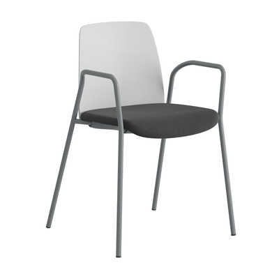 Stol med armstöd, tygsits och plastrygg - Choice