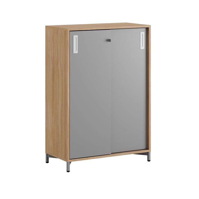 Skjutdörrskåp 80x40x107,5cm - Urban oak stomme/grå dörrar