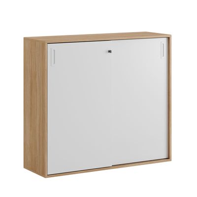 Skjutdörrskåp 120x40x107,5cm - Urban oak stomme och vita dörrar