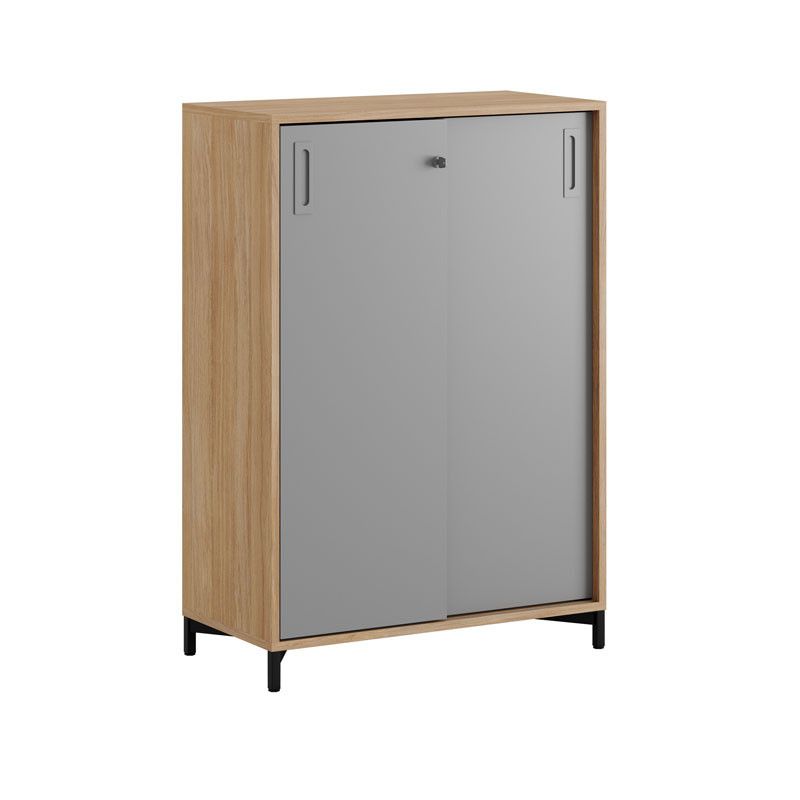 Skjutdörrskåp 80x40x107,5cm - Urban oak stomme/grå dörrar