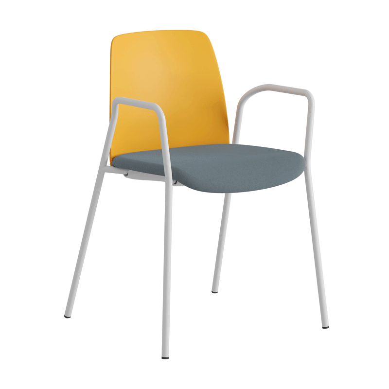 Stol med armstöd, tygsits och plastrygg - Choice