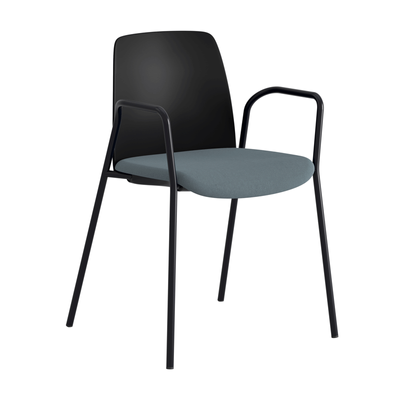 Stol med armstöd, tygsits och plastrygg - Choice