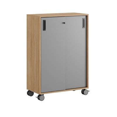 Skjutdörrskåp 80x40x107,5cm - Urban oak stomme/grå dörrar