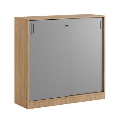 Skjutdörrskåp 120x40x107,5cm - Urban oak stomme och grå dörrar
