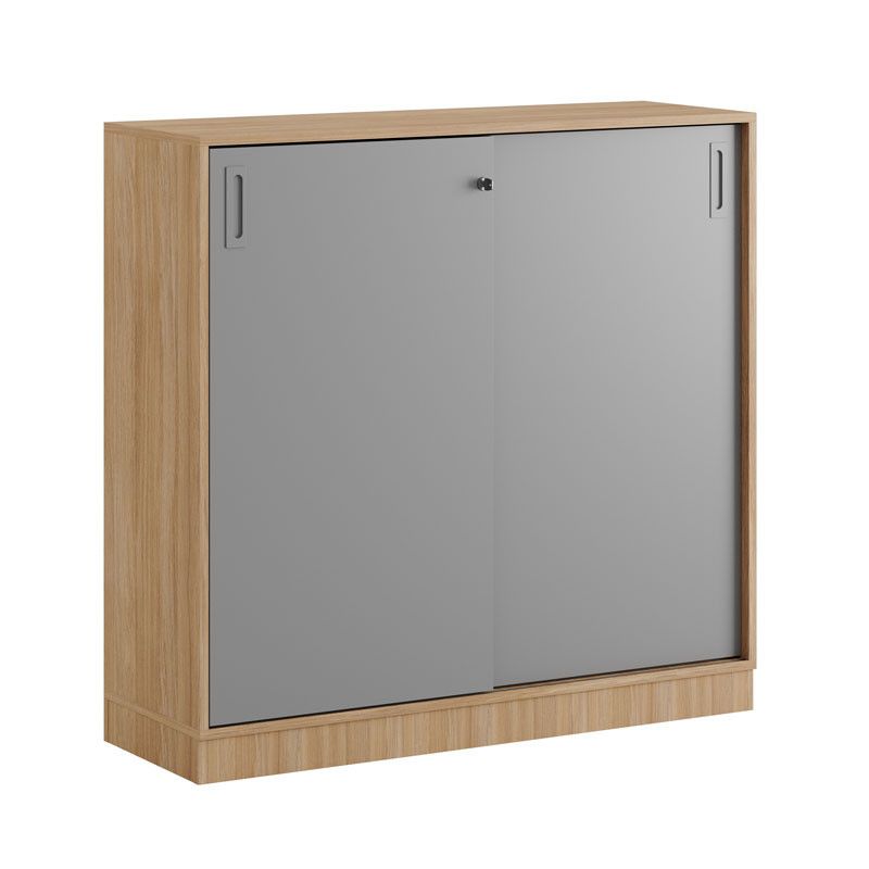 Skjutdörrskåp 120x40x107,5cm - Urban oak stomme och grå dörrar