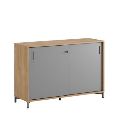 Skjutdörrskåp 120x40x72cm - Urban oak stomme/grå dörrar