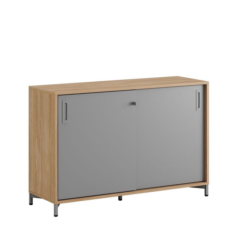 Skjutdörrskåp 120x40x72cm - Urban oak stomme/grå dörrar