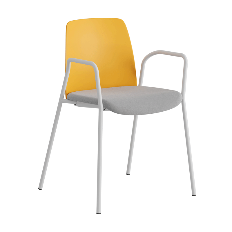 Stol med armstöd, tygsits och plastrygg - Choice