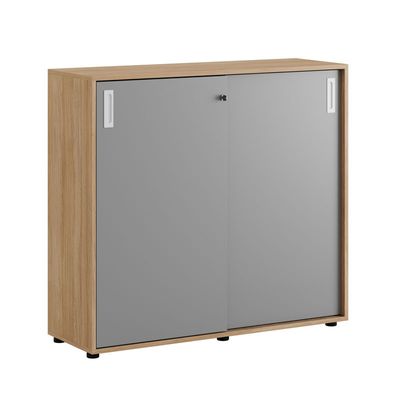 Skjutdörrskåp 120x40x107,5cm - Urban oak stomme och grå dörrar