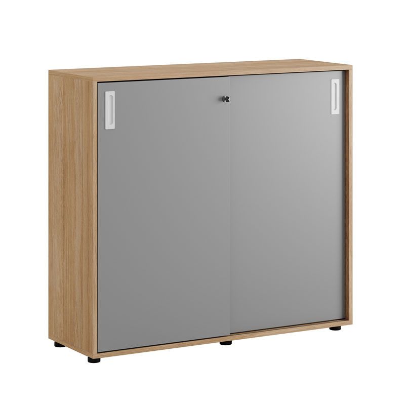 Skjutdörrskåp 120x40x107,5cm - Urban oak stomme och grå dörrar