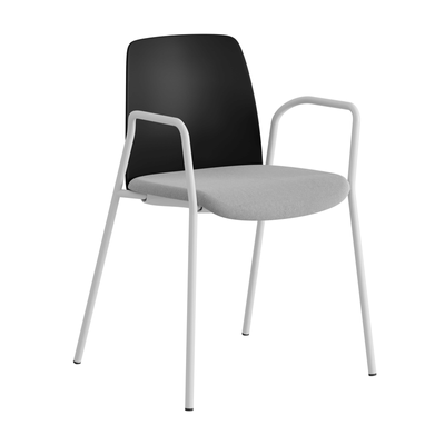 Stol med armstöd, tygsits och plastrygg - Choice
