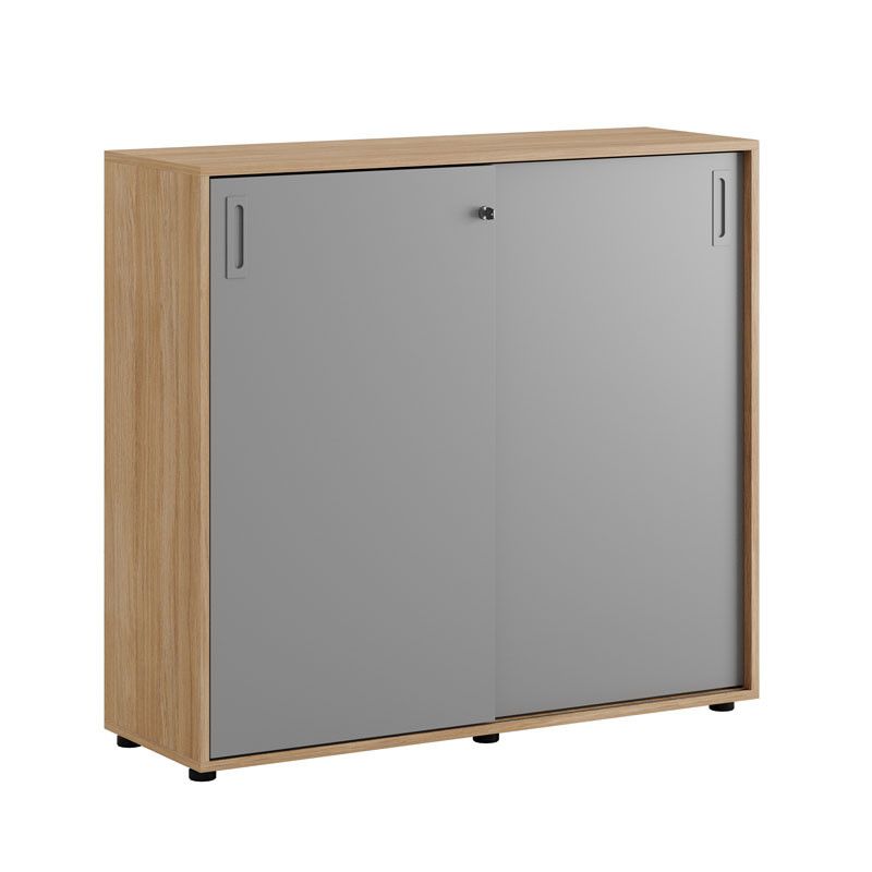 Skjutdörrskåp 120x40x107,5cm - Urban oak stomme och grå dörrar