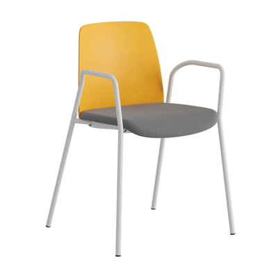 Stol med armstöd, tygsits och plastrygg - Choice