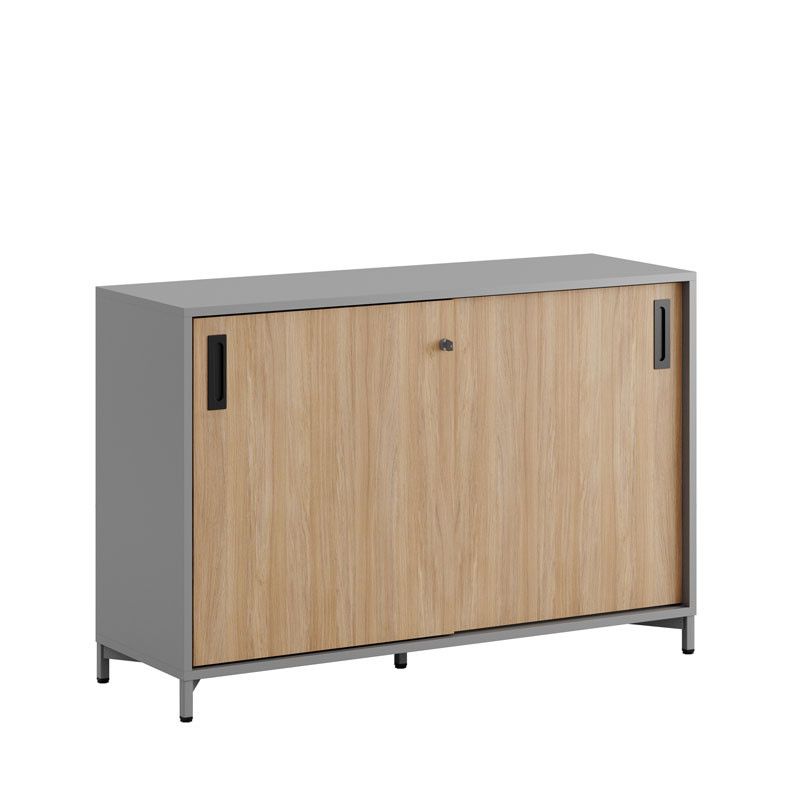 Skjutdörrskåp 120x40x72cm - Grå stomme/urban oak dörrar