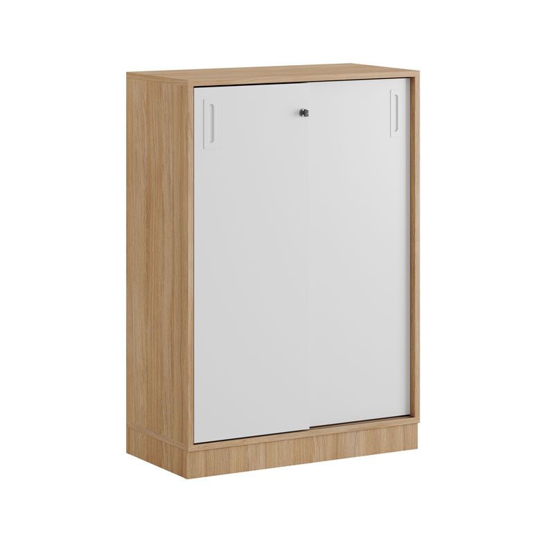 Skjutdörrskåp 80x40x107,5cm - Urban oak stomme/vita dörrar