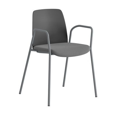 Stol med armstöd, tygsits och plastrygg - Choice