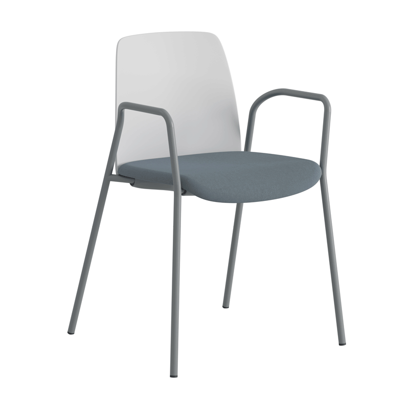 Stol med armstöd, tygsits och plastrygg - Choice