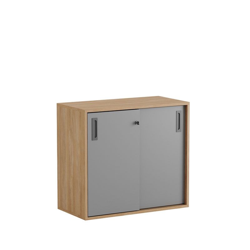 Skjutdörrskåp 80x40x72cm - Urban oak stomme/grå dörrar