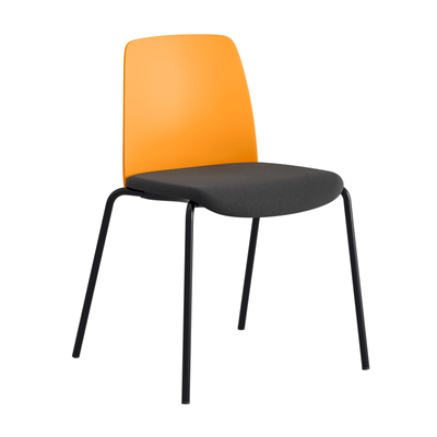 Stol med tygsits, plastrygg och fyrbensstativ - Choice