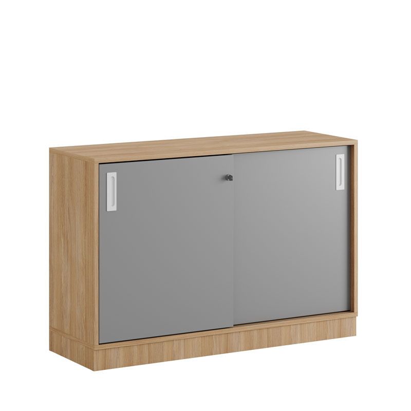 Skjutdörrskåp 120x40x72cm - Urban oak stomme/grå dörrar