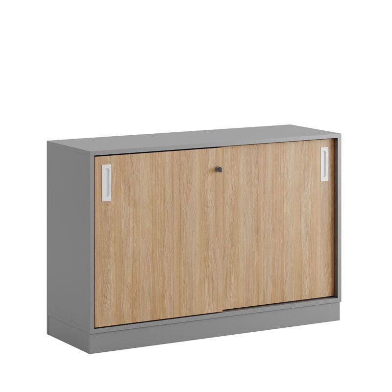 Skjutdörrskåp 120x40x72cm - Grå stomme/urban oak dörrar