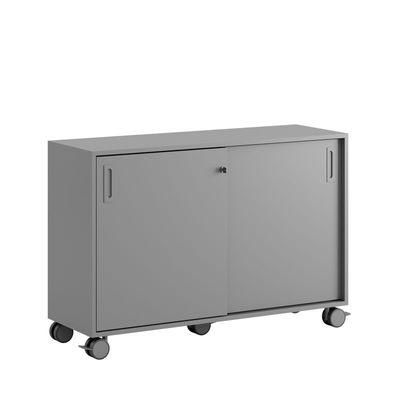 Skjutdörrskåp 120x40x72cm - Grå stomme/grå dörrar