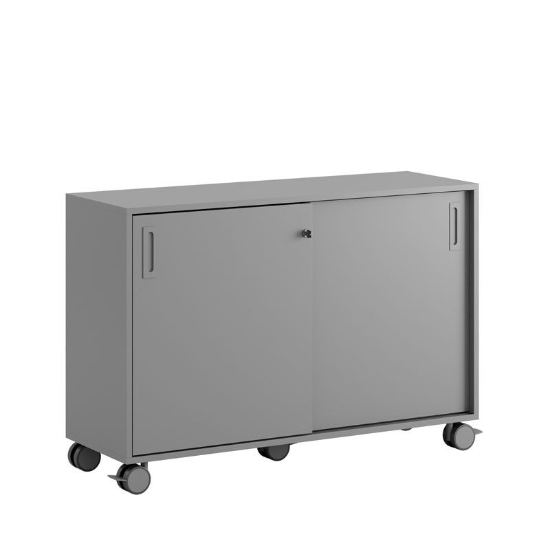 Skjutdörrskåp 120x40x72cm - Grå stomme/grå dörrar