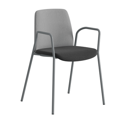 Tygklädd stapelbar stol med armstöd - Choice