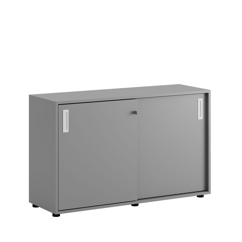 Skjutdörrskåp 120x40x72cm - Grå stomme/grå dörrar