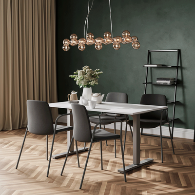 Tygklädd stapelbar stol med armstöd - Choice