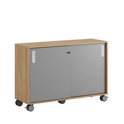 Skjutdörrskåp 120x40x72cm - Urban oak stomme/grå dörrar