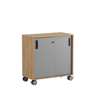 Skjutdörrskåp 80x40x72cm - Urban oak stomme/grå dörrar