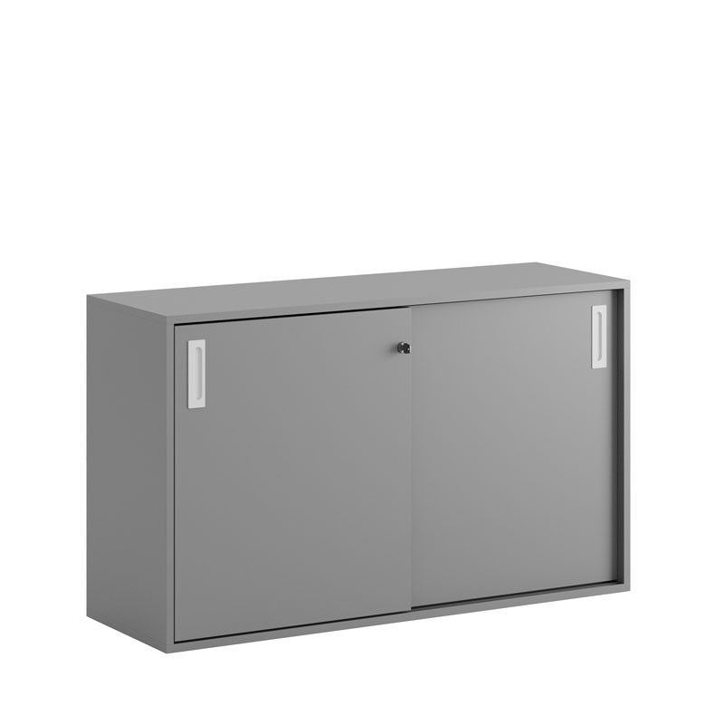 Skjutdörrskåp 120x40x72cm - Grå stomme/grå dörrar