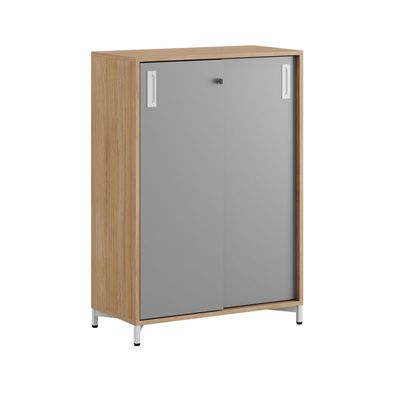 Skjutdörrskåp 80x40x107,5cm - Urban oak stomme/grå dörrar