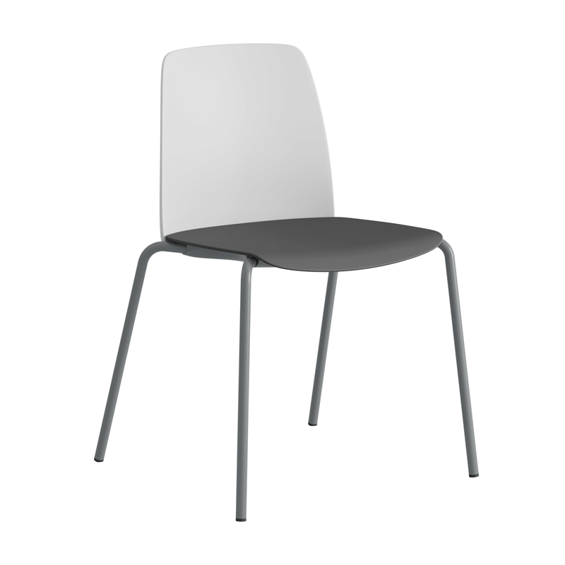 Stapelbar stol med sits och rygg i plast - Choice