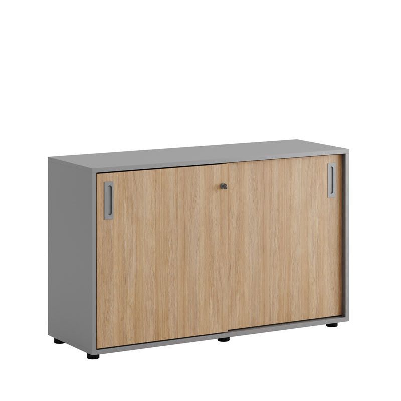 Skjutdörrskåp 120x40x72cm - Grå stomme/urban oak dörrar