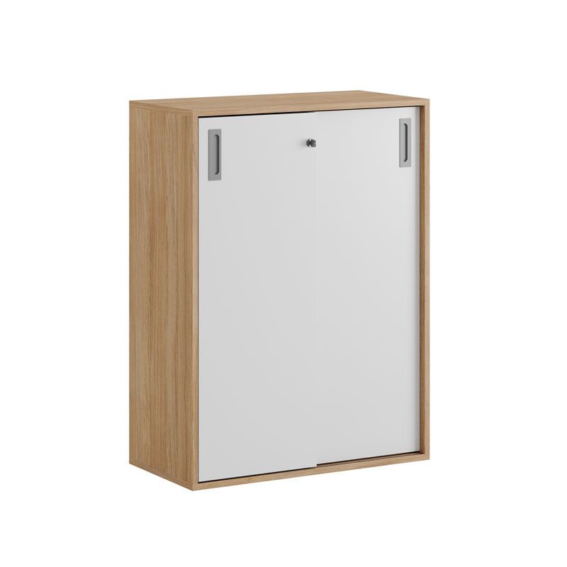 Skjutdörrskåp 80x40x107,5cm - Urban oak stomme/vita dörrar