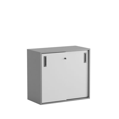 Skjutdörrskåp 80x40x72cm - Grå stomme/vita dörrar