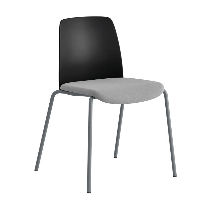 Stol med tygsits, plastrygg och fyrbensstativ - Choice