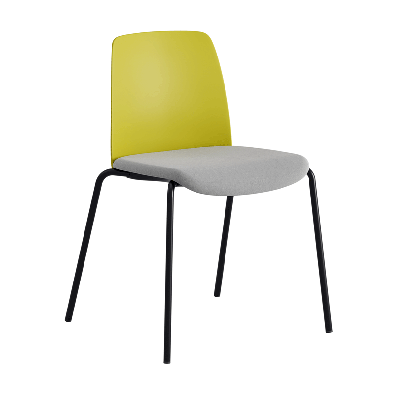 Stol med tygsits, plastrygg och fyrbensstativ - Choice