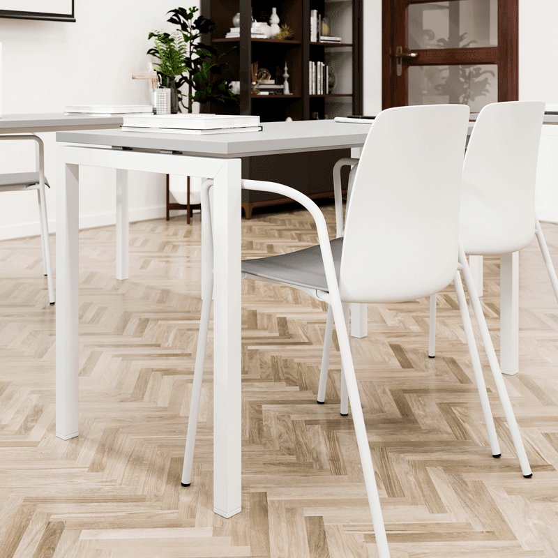 Stol med armstöd, tygsits och plastrygg - Choice