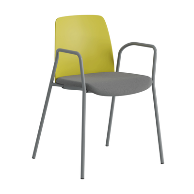 Stol med armstöd, tygsits och plastrygg - Choice