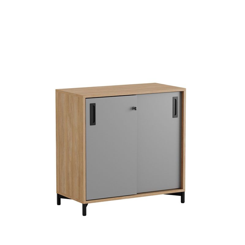 Skjutdörrskåp 80x40x72cm - Urban oak stomme/grå dörrar