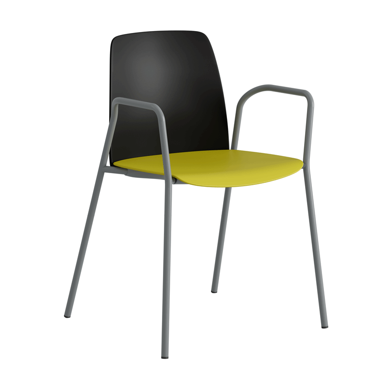 Stapelbar stol i plast med armstöd - Choice